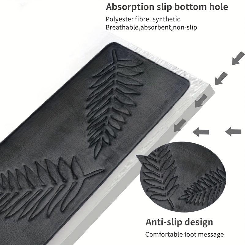 Leaf Pattern Bathtub Mat Water Absorbing Toilet Mat