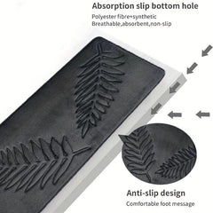 Leaf Pattern Bathtub Mat Water Absorbing Toilet Mat
