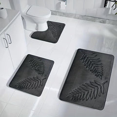 Leaf Pattern Bathtub Mat Water Absorbing Toilet Mat