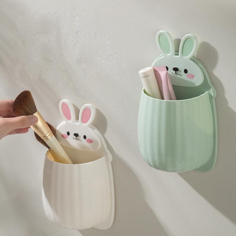 Rabbit Makeup Brush Storage Box Wall Mounted Toothbrush Holder