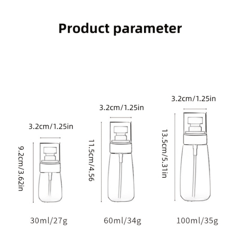 Portable Empty Spray Bottles Fine Mist Travel Spray Bottles