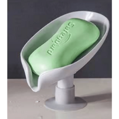 Leaf Shaped Soap Dish Suction Cup Holder Bathroom Soap Rack
