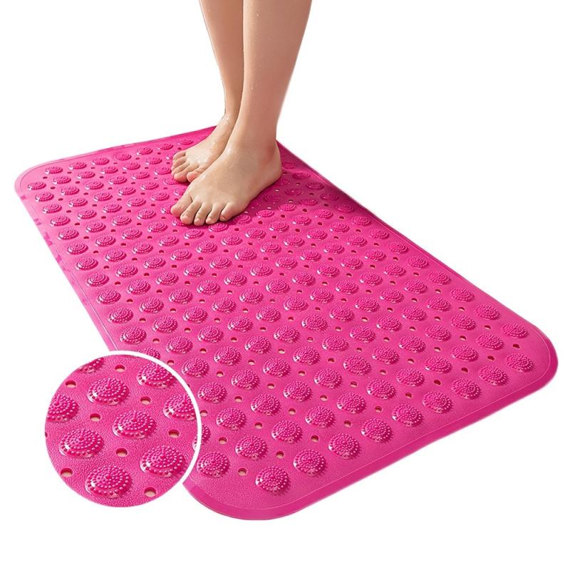 Non Slip Bath Mat with Suction Cups and Drain Hole