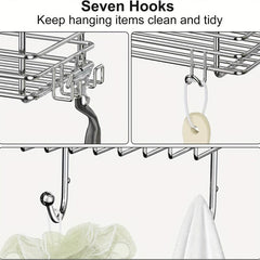 3pcs Shower Caddy Wall Mounted Adhesive Stainless Steel Shower Organizer