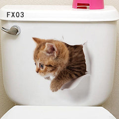 3D Animal Toilet Stickers for Bathroom Decor