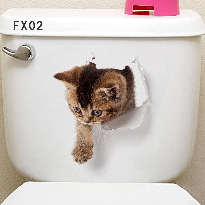 3D Animal Toilet Stickers for Bathroom Decor