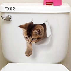 3D Animal Toilet Stickers for Bathroom Decor