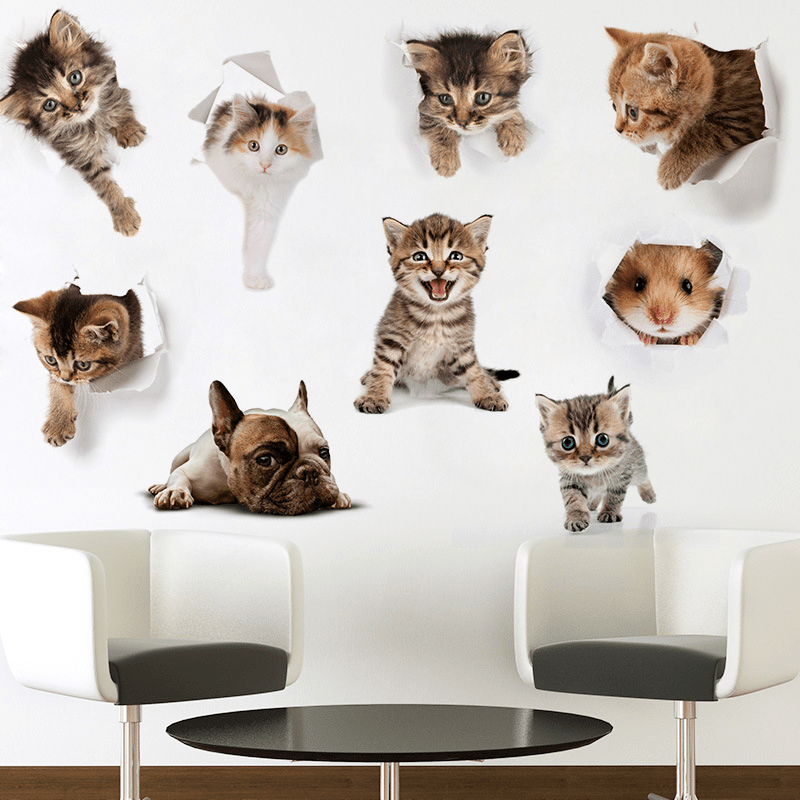 3D Animal Toilet Stickers for Bathroom Decor