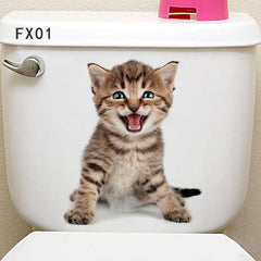 3D Animal Toilet Stickers for Bathroom Decor