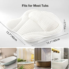 Ergonomic Bath Pillow with Non Slip Suction Cups