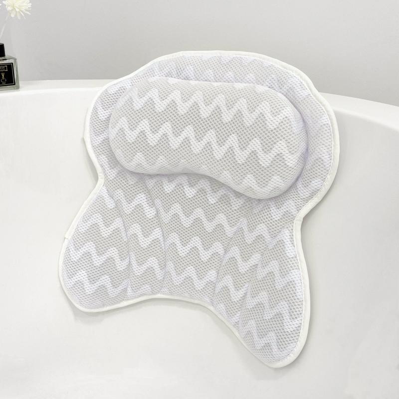 Ergonomic Bath Pillow with Non Slip Suction Cups