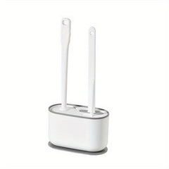 3-Piece Toilet Brush Set with Holder, Wall-Mounted Brush, Floor-Standing