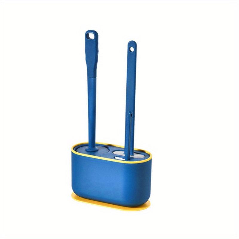 3-Piece Toilet Brush Set with Holder, Wall-Mounted Brush, Floor-Standing