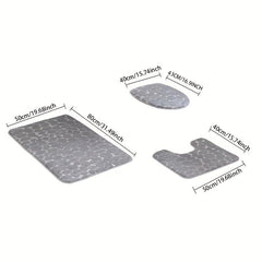 3pcs Anti Slip Cobblestone Bath Floor Mat U Shaped Foot Carpet