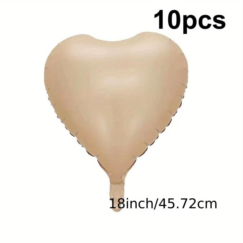 10pcs Beige Caramel Chocolate Heart shaped Balloons Wedding Anniversary
