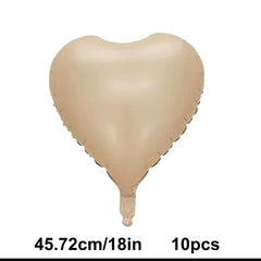 10pcs Beige Caramel Chocolate Heart shaped Balloons Wedding Anniversary
