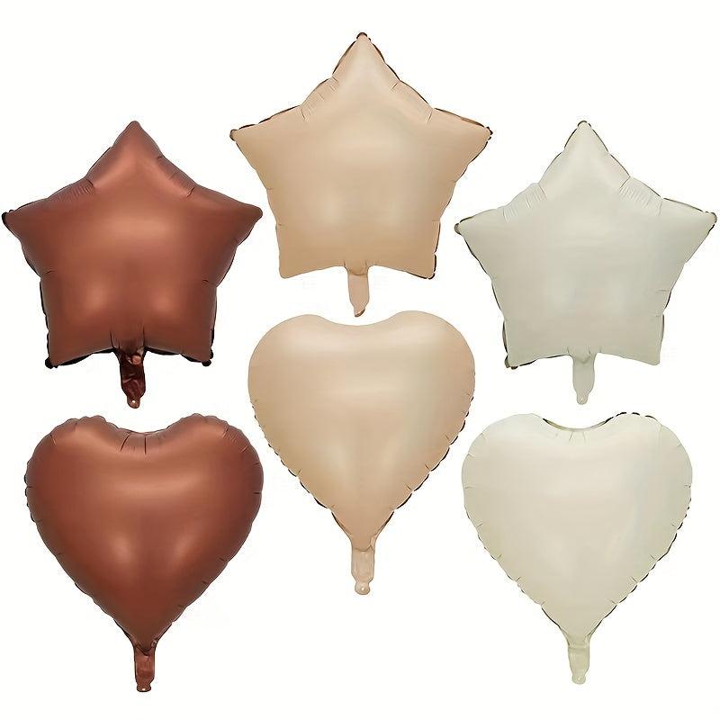 10pcs Beige Caramel Chocolate Heart shaped Balloons Wedding Anniversary