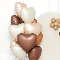 10pcs Beige Caramel Chocolate Heart shaped Balloons Wedding Anniversary