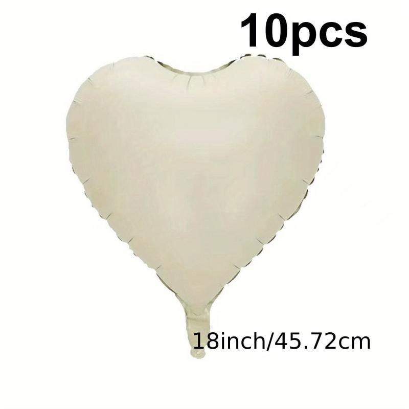 10pcs Beige Caramel Chocolate Heart shaped Balloons Wedding Anniversary