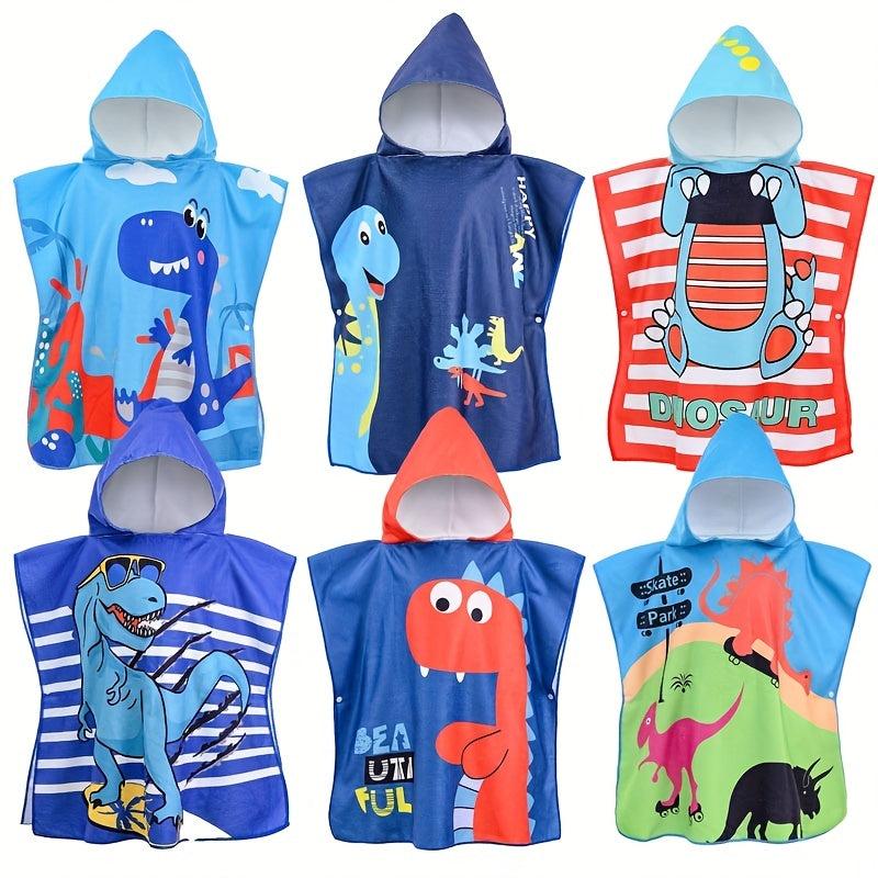 Kids Hooded Bathrobe Microfiber Cloak Towel Girls Boys 2-8 Years
