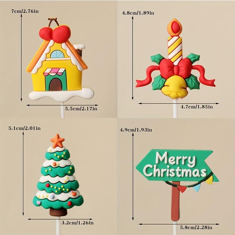 Christmas Cake Ornament Santa Claus Merry Christmas Cake Topper