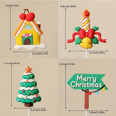 Christmas Cake Ornament Santa Claus Merry Christmas Cake Topper
