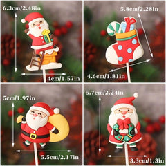 Christmas Cake Ornament Santa Claus Merry Christmas Cake Topper