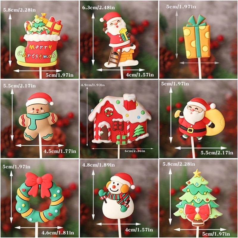 Christmas Cake Ornament Santa Claus Merry Christmas Cake Topper