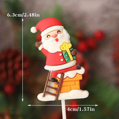 Christmas Cake Ornament Santa Claus Merry Christmas Cake Topper