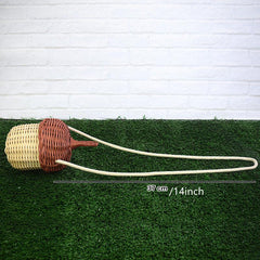 Pinecone Crossbody Messenger Bag Lightweight Rattan Basket Handbag