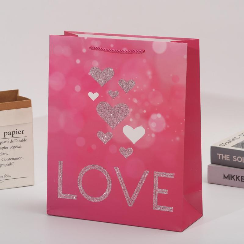 12pcs Medium Lover's Wedding Style Gift Bags 12.5x10.2x3.9 inches