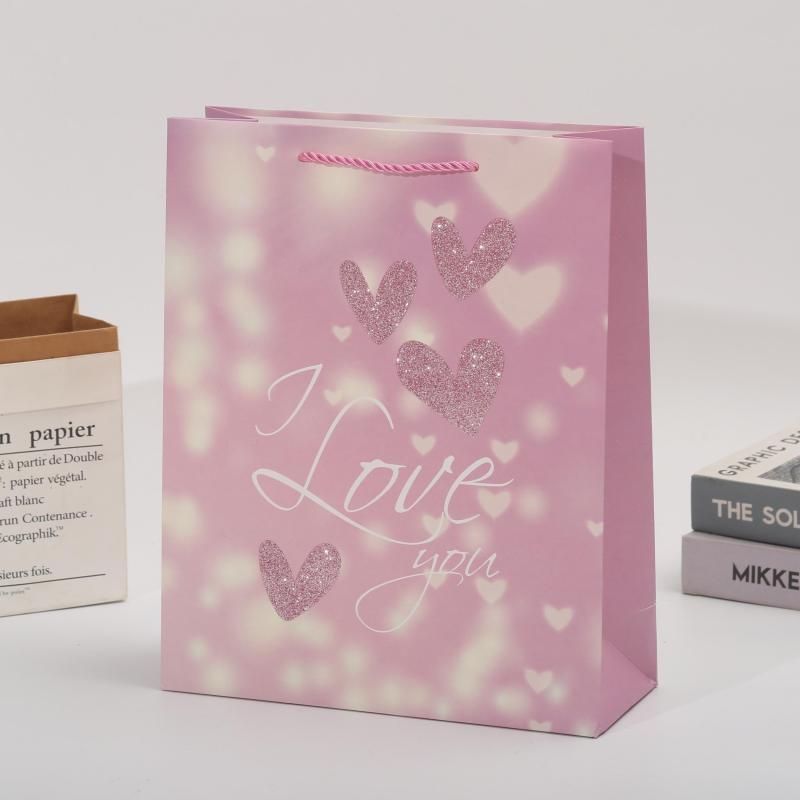 12pcs Medium Lover's Wedding Style Gift Bags 12.5x10.2x3.9 inches