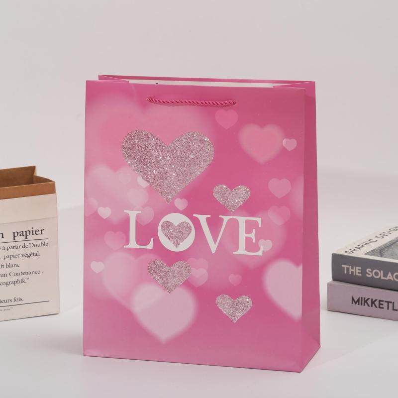 12pcs Medium Lover's Wedding Style Gift Bags 12.5x10.2x3.9 inches