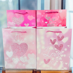 12pcs Medium Lover's Wedding Style Gift Bags 12.5x10.2x3.9 inches