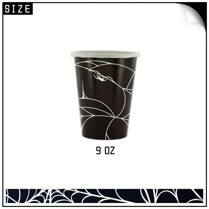 60pcs Halloween Spider Web Party Tableware Set Paper Tray Cup Towel Supplies