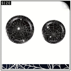 60pcs Halloween Spider Web Party Tableware Set Paper Tray Cup Towel Supplies