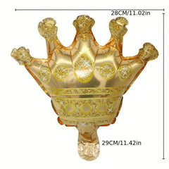 Golden Mini Crown Balloon Set for Birthdays and Celebrations