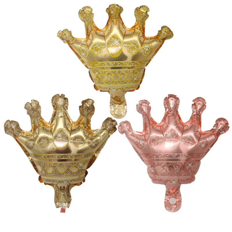 Golden Mini Crown Balloon Set for Birthdays and Celebrations