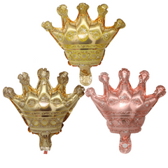 Golden Mini Crown Balloon Set for Birthdays and Celebrations