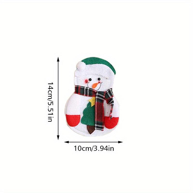 6pcs Christmas Cutlery Set Old Man Snowman Decor Supplies