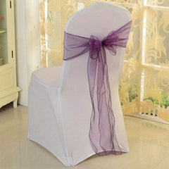 15pcs Chair Strap Wedding Party Event Hotel Glass Yarn Chair Back Flower Bow Rib