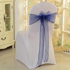 15pcs Chair Strap Wedding Party Event Hotel Glass Yarn Chair Back Flower Bow Rib