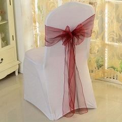 15pcs Chair Strap Wedding Party Event Hotel Glass Yarn Chair Back Flower Bow Rib