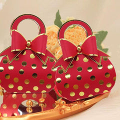 10pcs Polka Dot Bow Candy Box for Wedding Bridal Gift