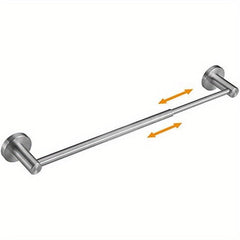 Adjustable Stainless Steel Towel Holder 15-27.8 Inch Single Bar