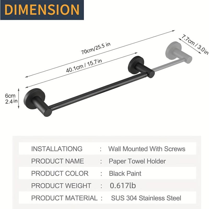 Adjustable Stainless Steel Towel Holder 15-27.8 Inch Single Bar