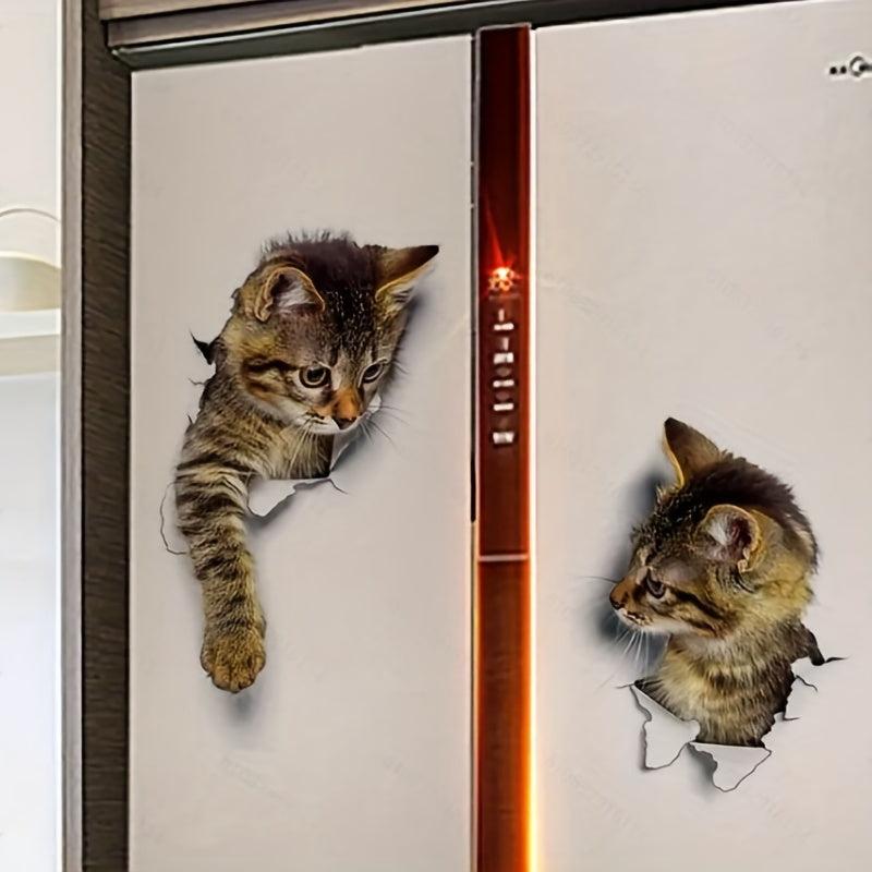 3D Cat Toilet Lid Decal Wall Sticker Bathroom Decor
