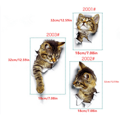 3D Cat Toilet Lid Decal Wall Sticker Bathroom Decor