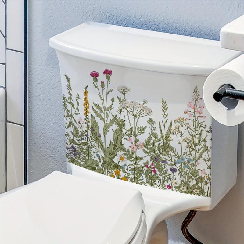 Flower Toilet Decal Clear Herb Flower Decorative Stickers For Bathroom Toilet