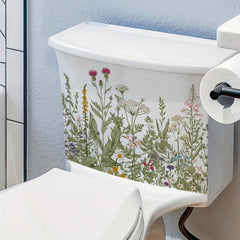 Flower Toilet Decal Clear Herb Flower Decorative Stickers For Bathroom Toilet